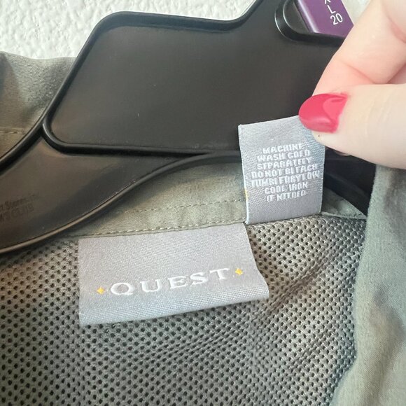 Quest Lightweight Olive Green Button Down Long Sleeve Fishing Shirt Size XL - Picture 4 of 11